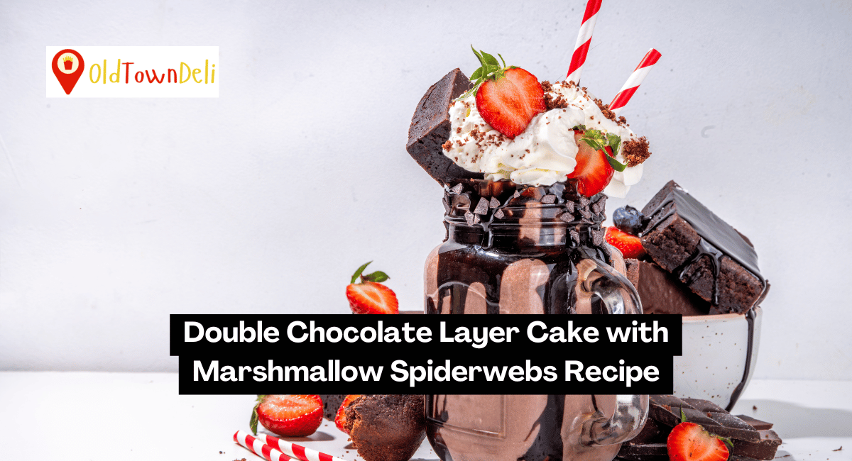 Double Chocolate Layer Cake with Marshmallow Spiderwebs Recipe